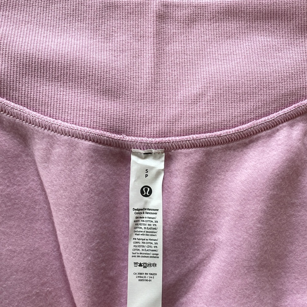 NWT Lululemon Scuba High Rise Mini Skirt Sz Small Vitapink Pastel Cotton Fleece - Picture 5 of 5